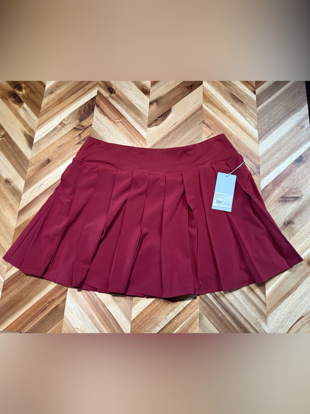 ANTONIO MELANI Burgundy Pleated Skater Skirt